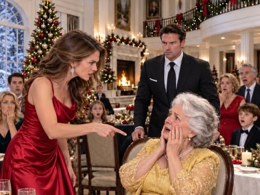 My Daughter-in-Law Raised Her Hand to Me at Christmas Dinner and Said, “Remember Your Place.” Everyone Went Silent—Until My Millionaire Son Slowly Stood, Reached for a Mysterious Folder, and Began Saying Eight Words That Changed Everything…  