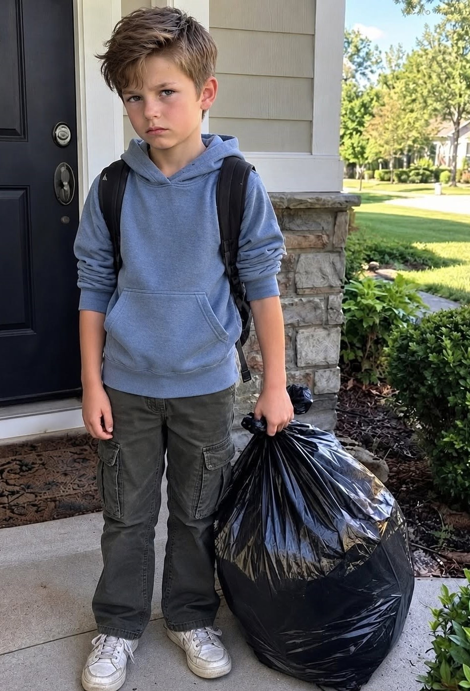 When our adopted son finally came home, the social worker handed me a black garbage bag containing everything he owned. But when I emptied it onto his new bed, something hidden beneath the last pile of clothes hit the mattress—and the moment I recognized it, my entire body went cold.