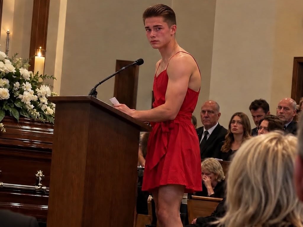 Teen Wore a Dress to His Best Friend’s Funeral – Family Nearly Had Him Removed Before He Reached the Microphone