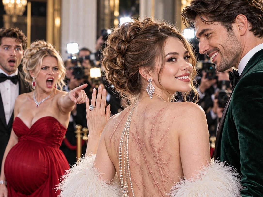My husband’s pregnant mistress sent out invitations to a corporate gala with one cruel rule: “BACKLESS DRESSES ONLY.” She was sure the severe burn scars on my back would force me to hide at home.  